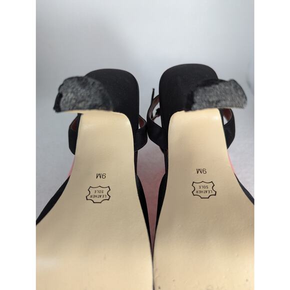 Sam & Libby Black Satinsz 9 Sandalsankle strap Heel 4.5" Platform1/2"Need tips - Picture 5 of 12